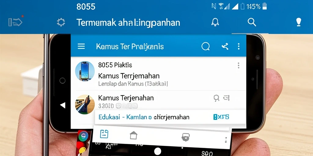 Tampilan utama aplikasi Kamus Terjemahan 8055 dengan fungsi pencarian cepat.