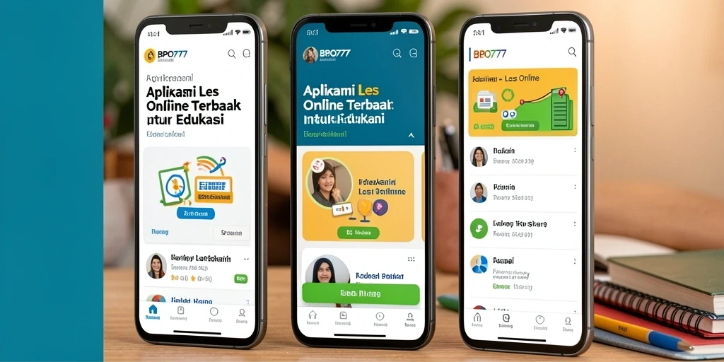 Tampilan antarmuka BPO777 yang ramah pengguna untuk fitur Les Online.