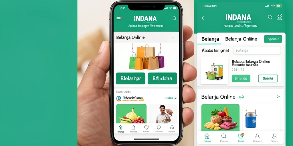 Tampilan antarmuka INDAAA untuk belanja online yang sederhana dan menarik.