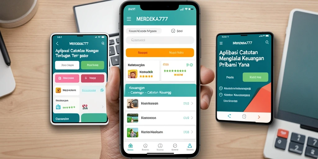 Interface MERDEKA777 yang intuitif untuk mencatat pengeluaran dan pendapatan.
