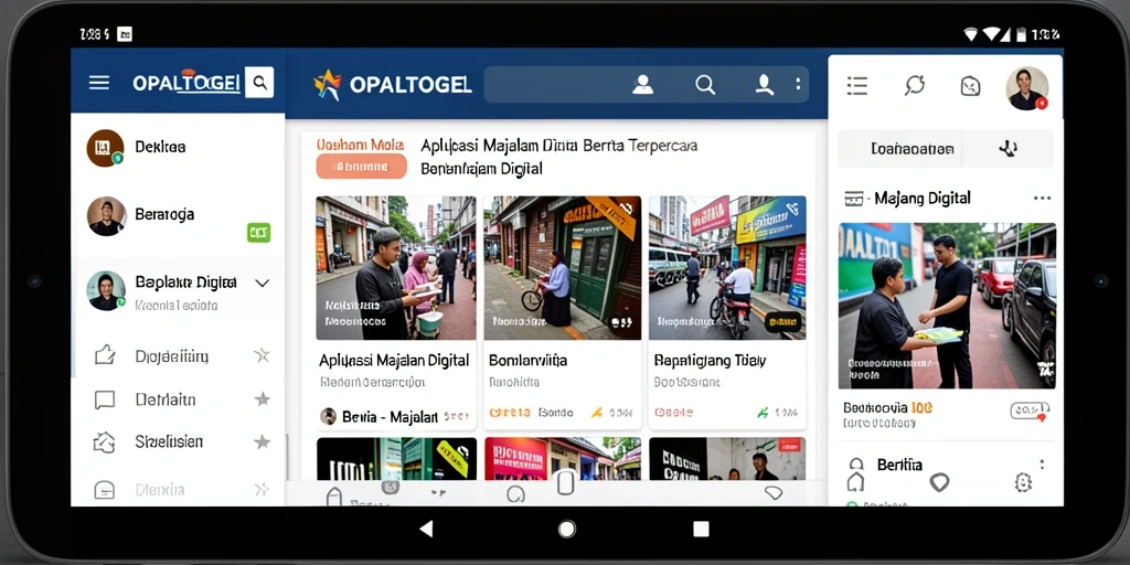 Tampilan antarmuka modern dan fungsional aplikasi Majalah Digital.