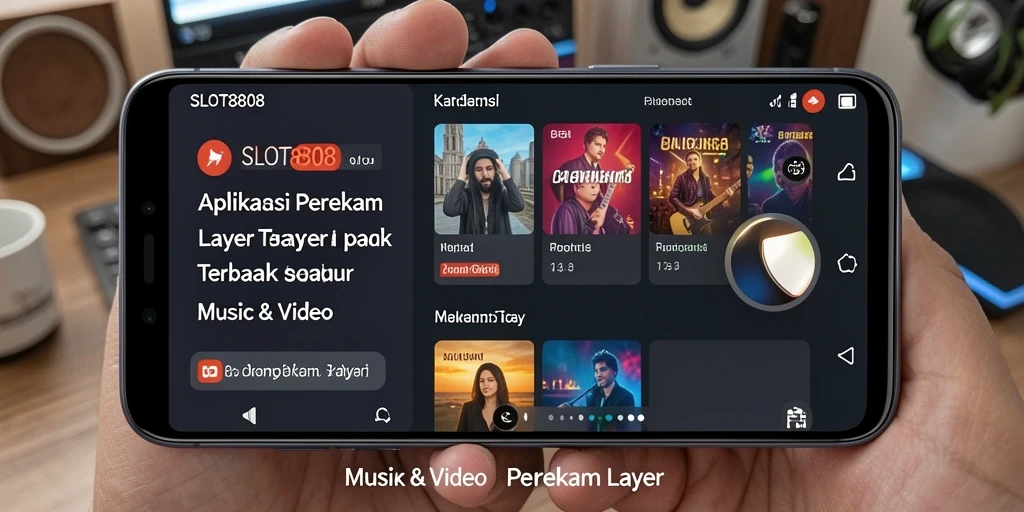 Tampilan antarmuka SLOT8808 saat merekam layar dengan mudah.