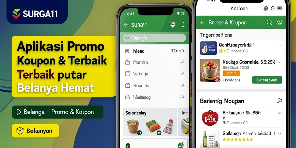 Antarmuka menarik SURGA11 untuk akses Promo & Kupon.